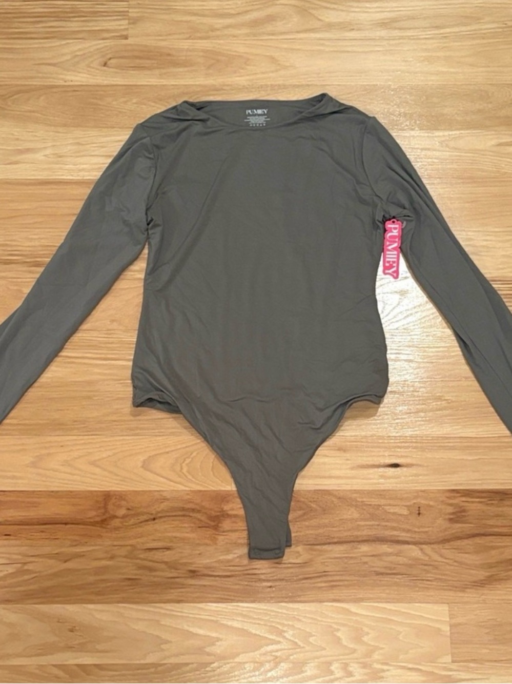 Pumiey Long Sleeve Gray Bodysuit -NWT